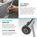 KRAUS Bolden 2-in-1 Commercial Style Pull Down Single Handle Water Filter Kitchen Faucet for Reverse Osmosis or Water Filtration System in Spot-Free Stainless Steel/Matte Black, KFF-1610SFSMB