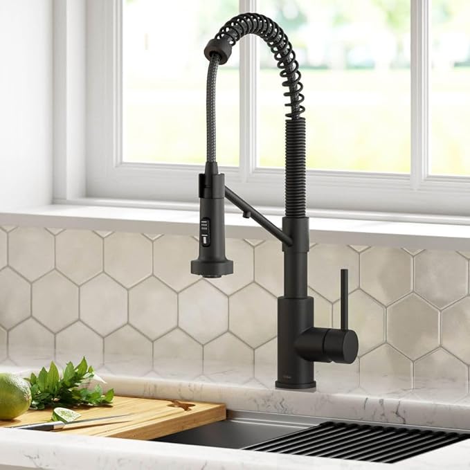 Kraus Bolden 2-in-1 Pull-Down Single Handle Kitchen Sink Filter Water Faucet for Reverse Osmosis or Water Filtration System in Matte Black, KFF-1610MB