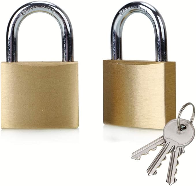 ABRAFOX Solid Brass Same Keyed Padlock keyed Alike Lock-（1-9/16 inch 40mm） 2pack