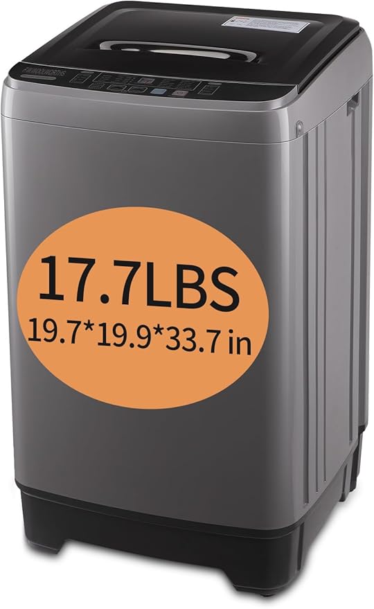 17.7 lbs Full-Automatic Washing Machine with LED Display, Laundry Washer with Drain Pump, 10 Wash Programs 8 Water Levels Washer & Spinner for Home, Apartment, Dorms, Grey