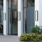 Sytmhoe Outdoor Wall Sconce Lights,2Packs 10%-100% Dimmable LED Modern Porch & Patio Wall Light Fixture, 23.6in Black Exterior Sconce Wall Mounted Lights Suitable for Garage Courtyard House(6000K)