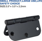 1 Pack Ball Bearing Door Hinges Matte Black 3.5 Inch 5/8" Radius Round Anti Squeak Interior 3-1/2"Flat Iron Bifold Standard Office Bedroom Indoor for Doors 3 ½" Hardware Home House Decor Accessories