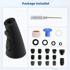 Hibbent Curved Pull Down Kitchen Faucet Head Replacement, 3-Function Kitchen Sink Spray Nozzle with 14 Adapters, Anti-Splash, Compatible with Kohler Bent Faucets, Oil-Rubbed Bronze