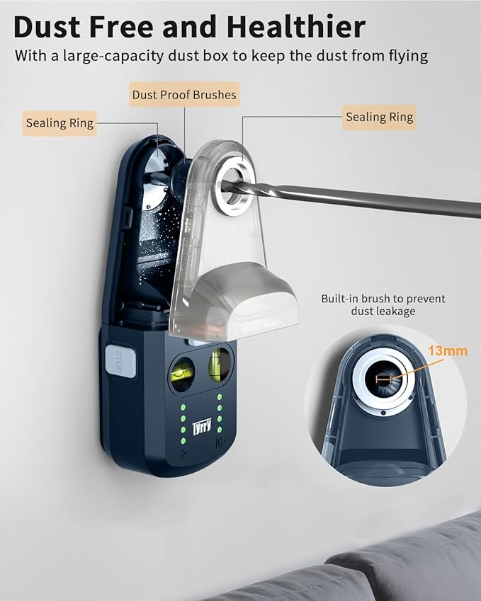 4-in-1 Laser Level Tool with Line Laser, Drill Dust Collector, Wall Bracket, Electronic Vacuum Suction Cup, 1800 mAh Battery, Leveler Tool Perfect for Picture Hanging, Painting, Home Renovations