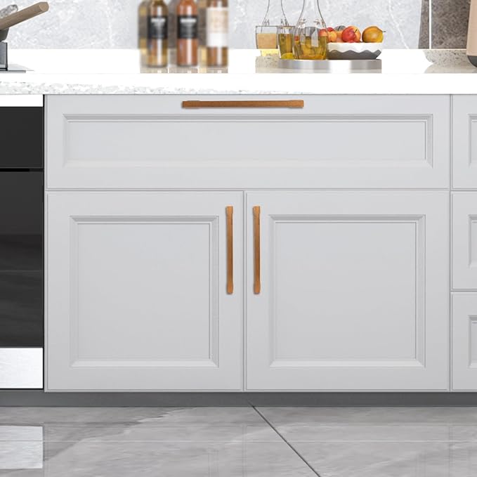 COTYKILEY 6 Pack 10 Inch(256mm) Antique Brass Kitchen Cabinet Handles Cabinet Pulls Vintage Drawer Pulls Aged Gold Bronze Kitchen Cabinet Hardware