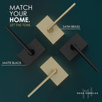 Mega Handles Apex Passage Door Handle - 1 Pack Reversible Gold Door Handle, Heavy Duty No Lock Door Handles Interior for Closet & Hallway, Fits All Standard Door Sizes - Satin Brass