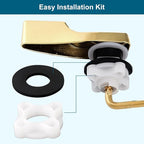 Hygie Rinse Front Mount Metal Toilet Handle Replacement Kit Compatible with American Standard/Mansfield/Gerber/TOTO/Kohler Toilet, Toilet Tank Flusher Lever with Flapper Chain, Shiny Gold