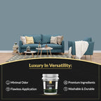 EVOLVE Signature Paint & Primer: Luxury Paint & Primer for Indoor & Outdoor Surfaces, Minimal Odor, Satin Sheen (Chalk Blue, 5 Gallon)