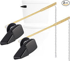 Hygie Rinse 2PACK Universal Metal Toilet Handle Replacement Kit Compatible with American Standard/Mansfield/Gerber Toilet, Front Mount Toilet Tank Flusher Lever with Flapper Chain, Matteblack