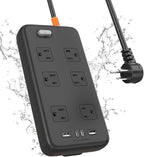 Outdoor Power Strip Weatherproof, KPQ IPX6 Waterproof Surge Protector with 6 Wide Outlets, 2 USB A and 2 USB C, 6FT Heavy Duty Extension Cord for Home, Office, Dorm, Patio, FCC UL Listed