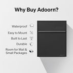 Wall Mount Mailbox - Large, Anti-Theft Locking Mailbox, Weatherproof Mailboxes for Outside The House, 18.5" H x 15" L x 7.5" D (Black)