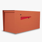 Ilyapa Modern Mailbox for Outside Post Mount - Terracotta Heavy Duty Powder Coated Metal Mailbox, Waterproof Letter Box for Parcels