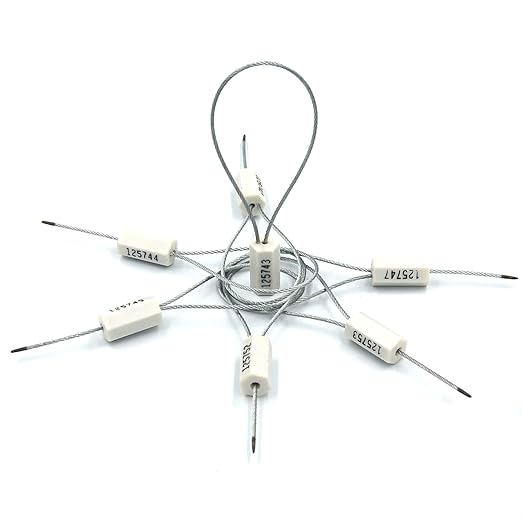 1000 pcs Numbered Security Cable Seals Pull-Tite Anti-Theft Trailer Tags Steel Wire Metal Cable Safety Padlock for Truck Container (White)