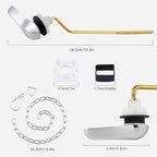 iFealClear Universal Metal Toilet Tank Flush Lever Replacement, Side Mount Toilet Handle, Toilet Trip Lever Fits Most Angle Mount Toilets, Stainless Steel Chain, Chrome