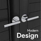 Mega Handles Ronn Dummy Door Handles - 6 Pack Heavy Duty Chrome Door Handles, Non-Turning Door Handle for Closet & French Doors, Single Side, Fits All Standard Doors - Polished Chrome