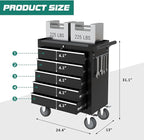 5-Drawer Rolling Tool Chest Toolbox, Rolling Tool Box with Wheels, Tool Chest with Keyed Locking System and Drawer Liners, Tool Box Organizer for Garage, Warehouse, Workshop