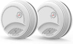 Fire Alarms Smoke Detectors, Photoelectric Sensor Smoke Alarm Battery Operated, Fire Alarm with Test Button & Low Battery Signal, LED Warning Light 85 dB Alarm Sound for Bedroom and Home, 2 Pack