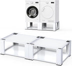 Washer and Dryer Pedestals Set of 2-Fit 27 and 28 Inch, Laundry Pedestal for Washer and Dryer , Alloy Steel Washing Machine Stand Raiser,Washer and Dryer Stand 15.75'' Height White
