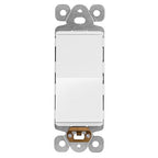 LIDER Matte White Minimalist Design Decorator Switch, Frameless Paddle Wall Light Switch, On/Off Rocker Switch, 3-Way or Single Pole, Residential Grade, UL Listed, 3 Wire, 15A 120-277VAC