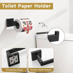 10 Pieces Bathroom Hardware Accessories Set Black Towel Bar Set Towel Holder Racks Set for Bathroom,SUS304 Stainless Steel,Wall Mounted 23.6-Inch