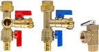 3/4 inch Expansion PEX Tankless Water Heater Isolation Valve Kit(Not Crimp PEX), with Pressure Relief Valve, FNPT x Expansion PEX A, 3/4'' Service Valve for Rheem, Rinai, Navien