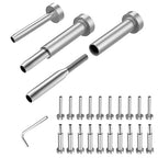 CKE 10 Pairs Invisible Cable Railing Kit, T316 Stainless Steel 3/16" Invisible Receiver and Swage Stud End for 2"x2", 4"x4" Wood/Metal Post, Invisible Deck Stair Cable Railing Hardware Tensioner CR31