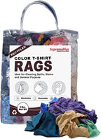 Color T-Shirt Rags (2 lbs. Bag) – Shop Rag Bulk for Workshops, Mechanics, Painters, and Home Use, Multipurpose Cotton Tshirt Rags