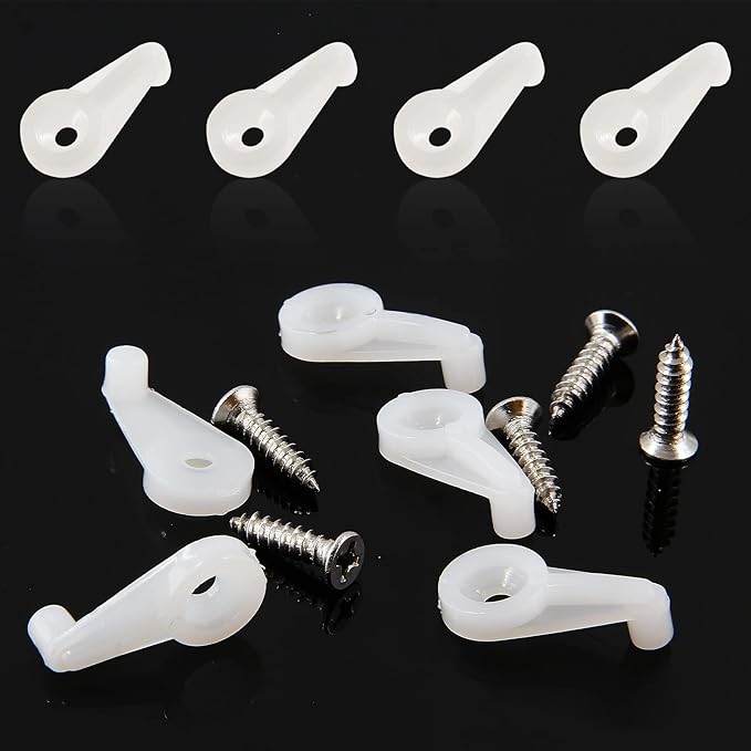 60 Pack Glass Window Clips White Retainer Clips, Glass Door Holder Cabinet Panel Bracket Screen Fixing Clips, Glass Door Retainer Kit Mirror Hanging Hardware for Vanity Mirror Window Screen