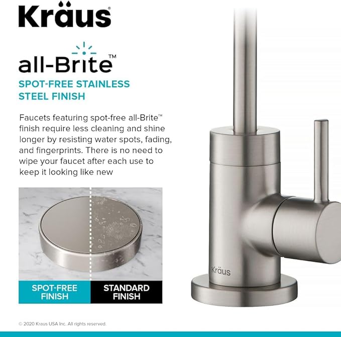 KRAUS Purita 100% Lead-Free Kitchen Water Filter Faucet in Spot Free Stainless Steel, FF-100SFS