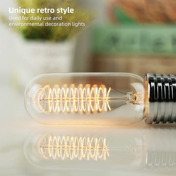 LUXON 6 Pack T45 Edison Bulbs, 40 Watt Antique Vintage E26 Base Dimmable Amber Glass Incandescent Light Bulbs, Warm White 120V Lamp for Home Light Fixtures Decoration, Warll Sconce