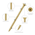 WELLOCKS Deck Screws, Wood Screws, Tan, Superior Rust Resistant, Epoxy Coated, Above 1000 Hour Salt Spray Coating T25 Torx Star Bit Included for Outdoor Wood Fence (5.2LBS Tan, #10×3")