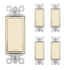 Legrand radiant TM873LACP4 15 Amp Rocker Wall Switch, 3-Way Decorator Light Switches, Light Almond (5 Pack)