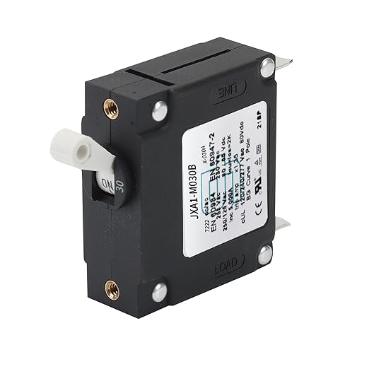 GLOSO J Type Toggle Hydraulic Magnetic Single Pole Circuit Breaker AC/DC Manual Reset Switch Yachts Campers Caravans White Toggle, 30A, J1P