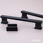 Alzassbg 5 Pack Matt Black Cabinet Pulls, 15 Inch(381mm) Hole Centers Kitchen Cabinet Handles for Cabinets and Drawers AL3061MB