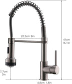 AIMADI Modern Kitchen Faucet Pull Down Sprayer,Stainless Steel Single Handle Kitchen Sink Faucet with LED Light,Brushed Nickel