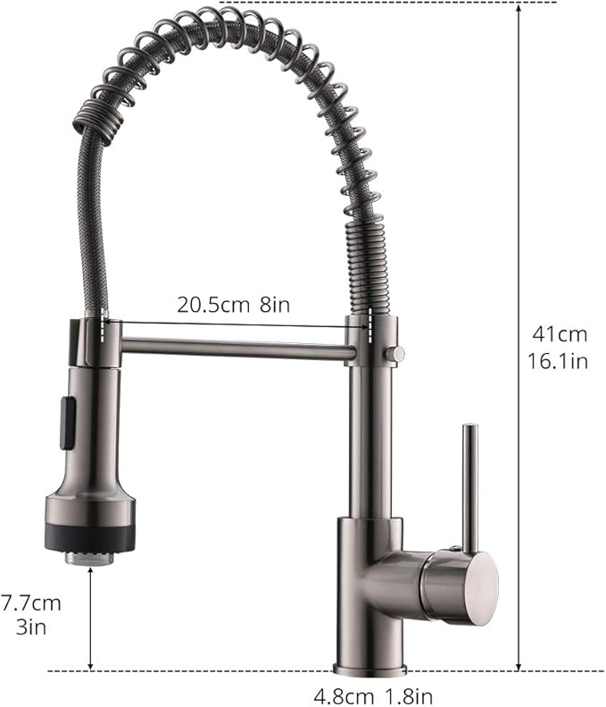 AIMADI Modern Kitchen Faucet Pull Down Sprayer,Stainless Steel Single Handle Kitchen Sink Faucet with LED Light,Brushed Nickel