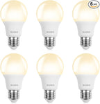 BUBO A19 LED Light Bulbs, 40 Watt Equivalent LED Bulbs, Warm White 3000K, 550 Lumens, E26 Standard Base, Non-Dimmable, 5W Warm White LED Bulbs for Bedroom Living Room Home Office, 6 Pack