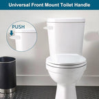 Hygie Rinse 2PACK Universal Metal Toilet Handle Replacement Kit Compatible with American Standard/Mansfield/Gerber Toilet, Front Mount Toilet Tank Flusher Lever with Flapper Chain, White