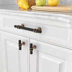 Asidrama 10 Pack 3 Inch(76mm) Champagne Bronze and Matte Black Kitchen Cabinet Handles, Cabinet Pulls Kitchen Cabinet Hardware Cupboard Handles Drawer Pulls