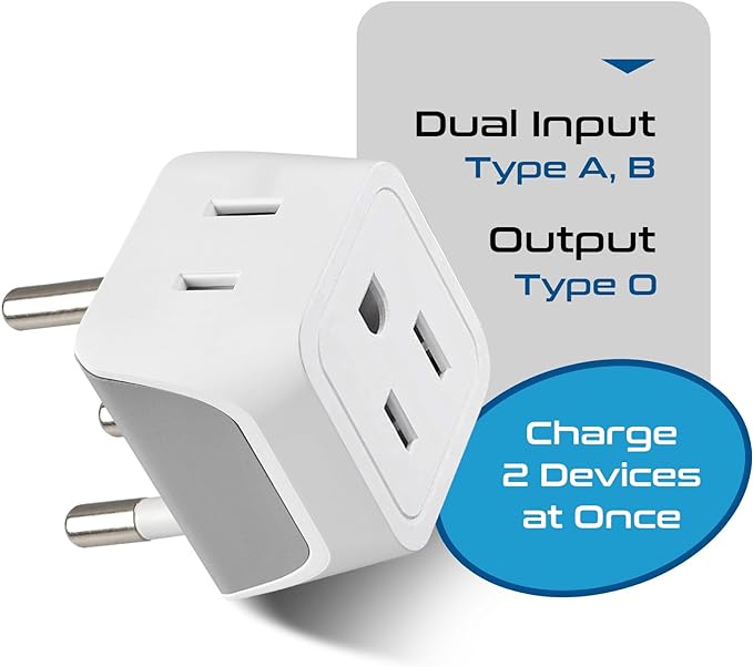Ceptics Thailand Travel Adapter with Dual Usa Input (Type O) Ultra Compact - 3 Pack - Safe Grounded Perfect for Cell Phones, Laptops, Camera Chargers and More (CT-18)