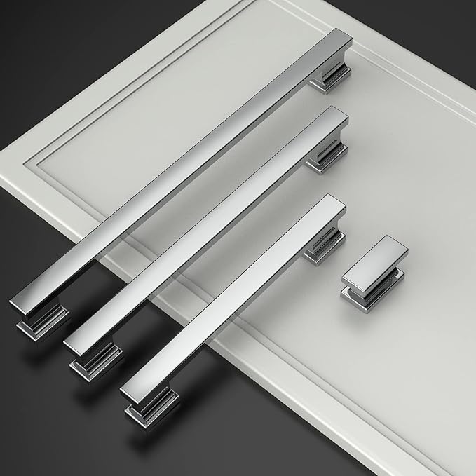 Asidrama 6 Pack 5 Inch(128mm) Polished Chrome Kitchen Cabinet Handles, Cabinet Pulls Kitchen Cabinet Hardware for Cupboard Drawer Pulls