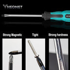 Magnetic Screwdriver Sets 6 PCS, Screwdriver Set with Small Box,Flat Head Phillips Screwdriver, Non-Slip Cushion Grip for Repair Home Improvement,Green & Black