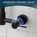 AIMADI Black Wall Mount Kitchen Faucet with Pull Down Sprayer Pot Filler | Matte Black Commercial Style Dual Handle Sink Faucet Spring Design for Kitchen