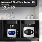 8 Gallon Electric Tank Water Heater, 120V 1500W Under Sink Instant Hot Tank Water Heater for RV, Camper, Kitchen, Food Truck, Wall or Floor Mounted, Blue