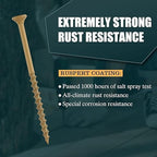 WELLOCKS Deck Screws, Wood Screws, Tan, Superior Rust Resistant, Epoxy Coated, Above 1000 Hour Salt Spray Coating T25 Torx Star Bit Included for Outdoor Wood Fence (1.2LBS Tan, #8×2-1/2")