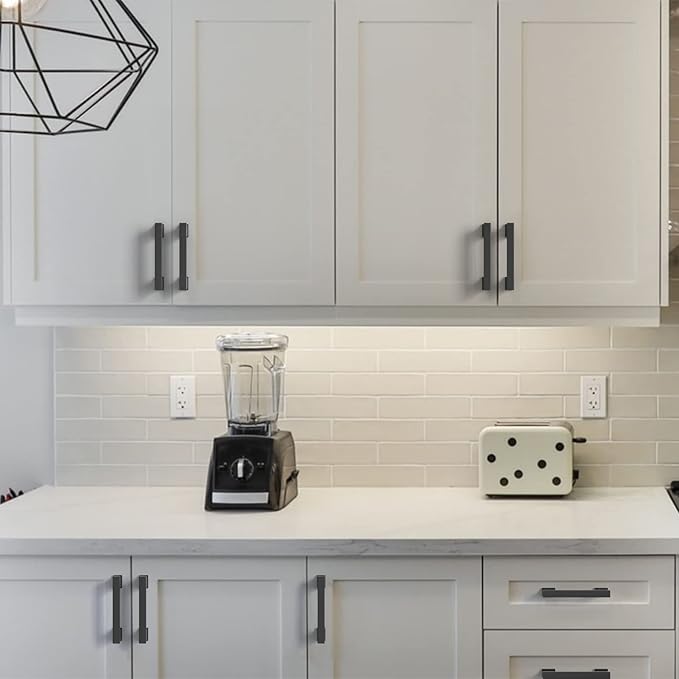 Asidrama 15 Pack 3.75 Inch(96mm) Matte Black Kitchen Cabinet Handles, Cabinet Pulls Kitchen Cabinet Hardware for Cupboard Drawer Pulls