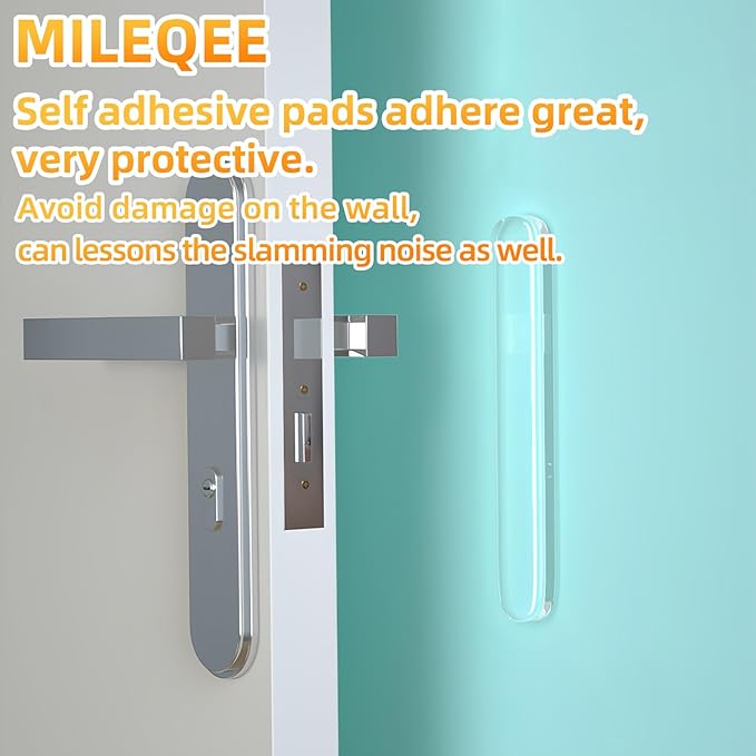 50PCS Clear Protector Strips, Door Wall Bumpers Stopper, Self Adhesive Cabinet Pads Sound Dampening, Cupboard Drawer Cushion Guards, Desk Protective Soft Quiet Cushioning for Furniture Kitchen