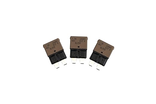 GLOSO Circuit Breakers E37 Auto (T1) Reset Low Profile ATC/ATO - (7.5A - 3 Pack)
