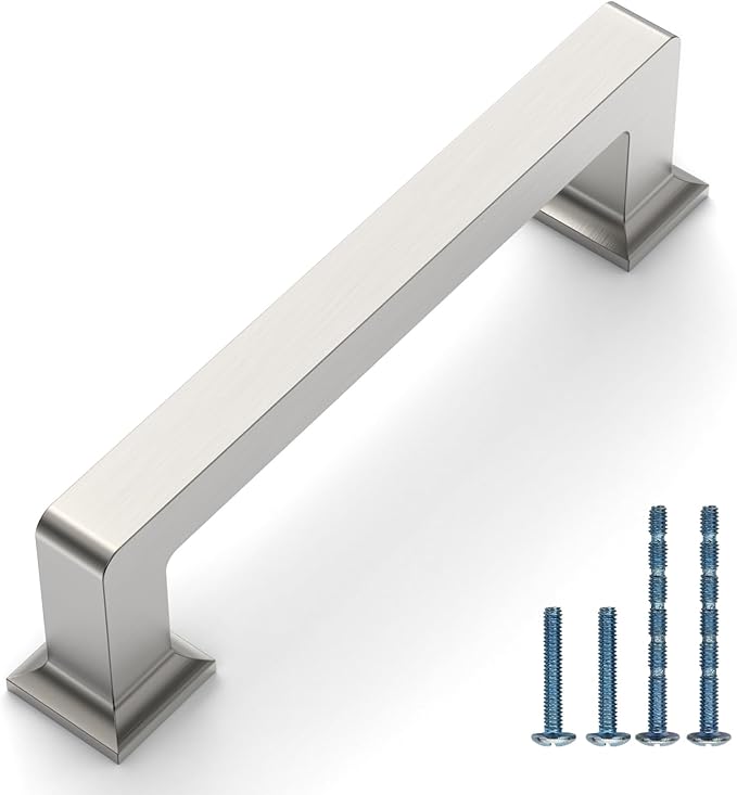 10 Pack 3.75"(96mm) Brushed Satin Nickel Cabinet Pulls Kitchen Cabinet Handles Drawer Pulls Cupboard Hardware for Cabinets CK0078