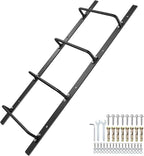 4-Rung Window Well Ladder Straight, Heavy Duty Steel Fire Escape Ladder, Powder-Coated Basement Egress Wall Mounted Ladder 45.2" Lx17.9 W, Black